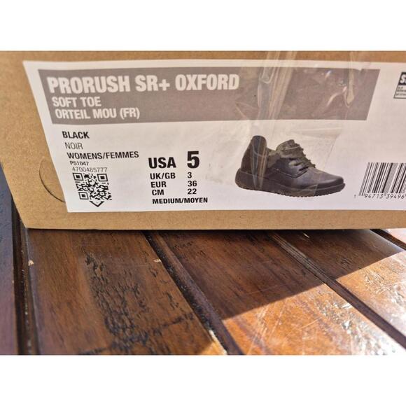 Cat Footwear Women's Prorush Sr+ Oxford Food Service Work Shoes Black Leather 5 - Picture 9 of 9